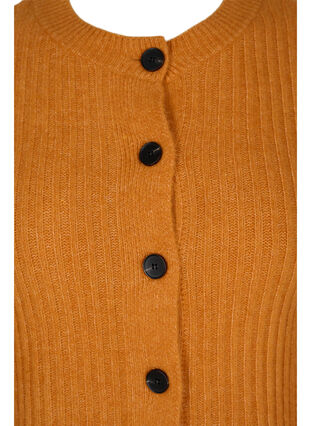 Ribstrikket cardigan med knapper, Harvest Pumpkin Mel., Packshot image number 2