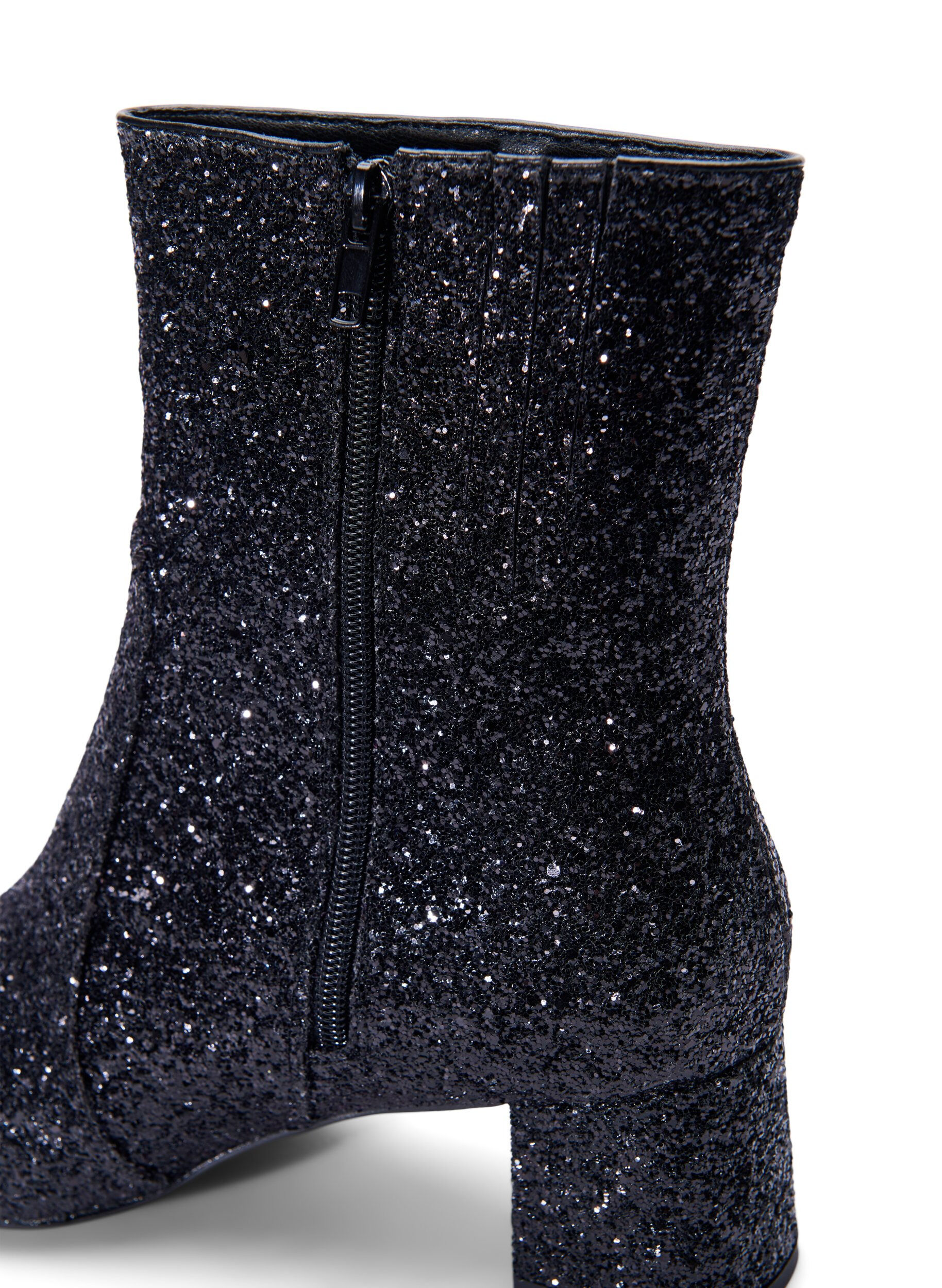 Zizzi Wide fit - Glitter ankelst&oslash;vle, Black, Packshot image number 2
