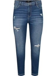 Ripped Amy jeans med super slim fit, Blue denim