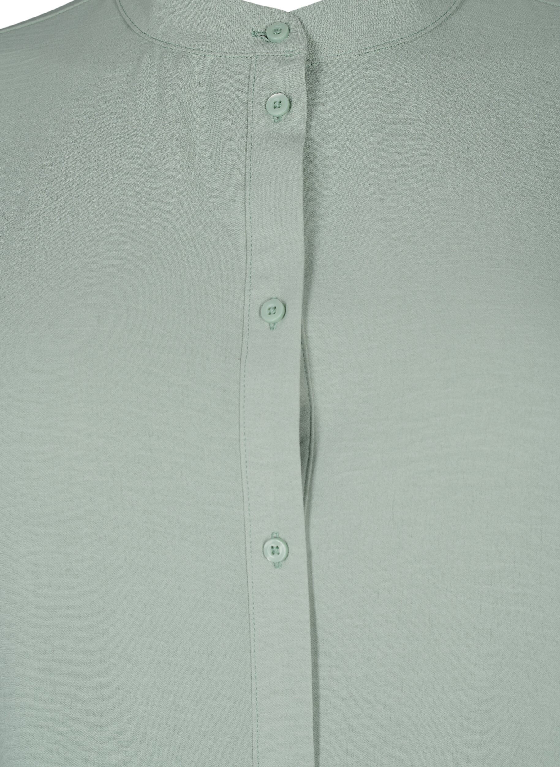 Zizzi Skjortebluse med crochetdetaljer, Green Bay, Packshot image number 2