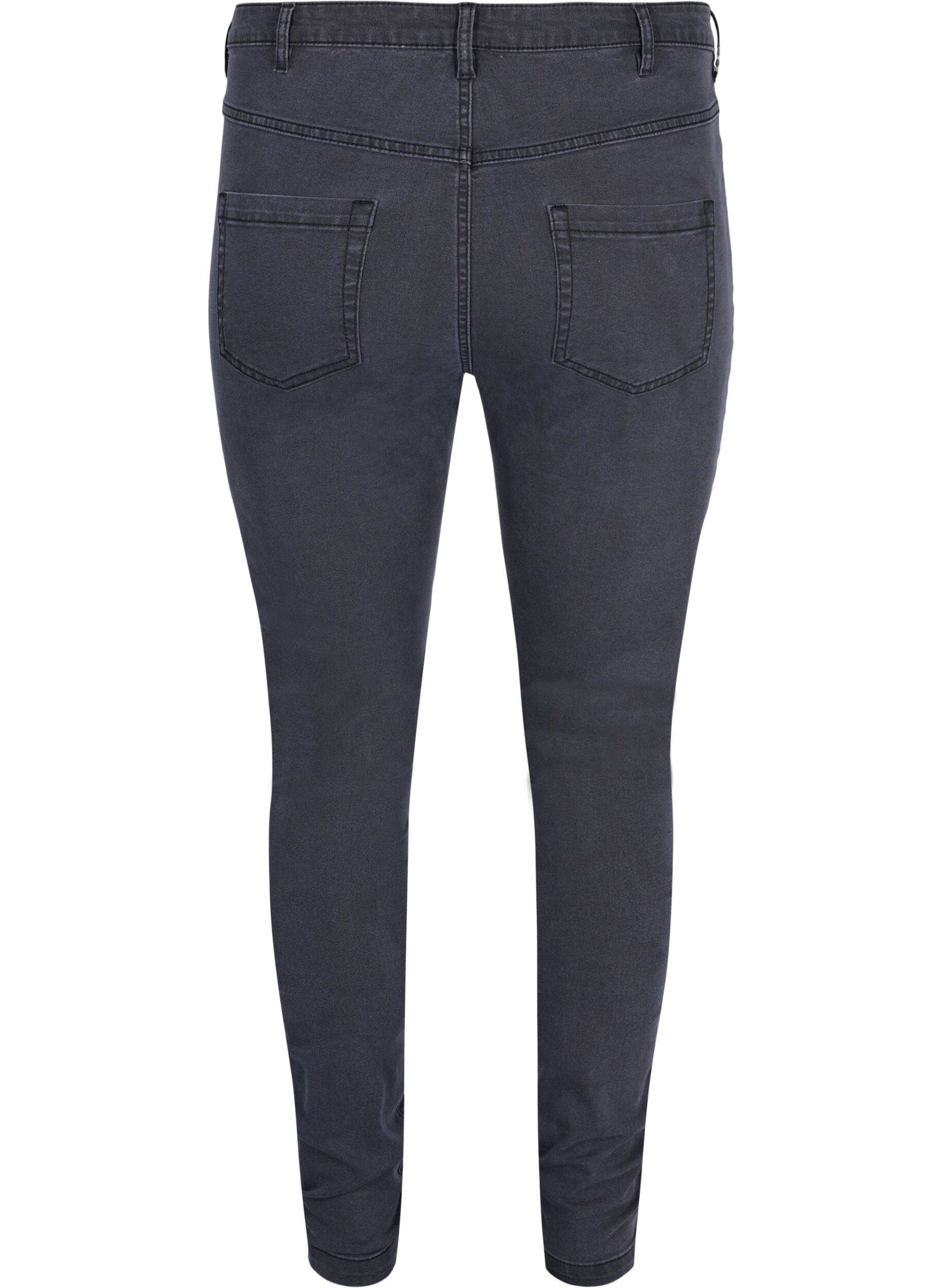 Zizzi H&oslash;jtaljede super slim Amy jeans, Gr&aring;, Packshot image number 1