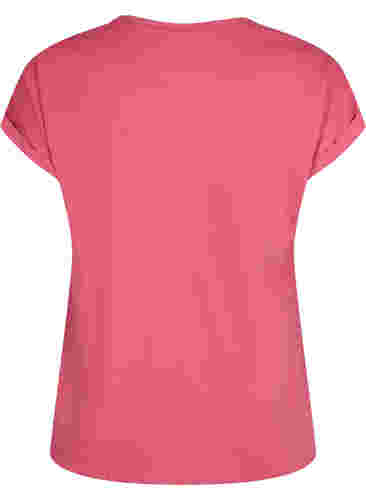 Kortærmet t-shirt i bomuldsblanding, Rasperry Pink, Packshot image number 1