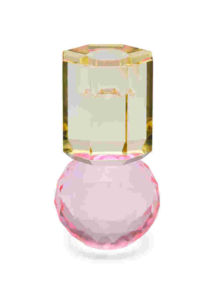 Krystal lysestage, Lysegul/Pink, Packshot image number 0