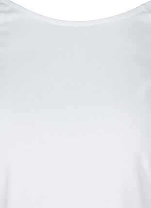 Bomulds t-shirt med 2/4 ærmer, White, Packshot image number 2