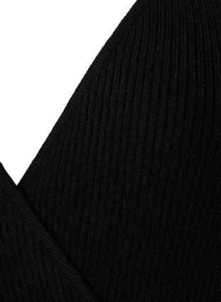 Strikket bluse med wrap , Black, Packshot image number 2