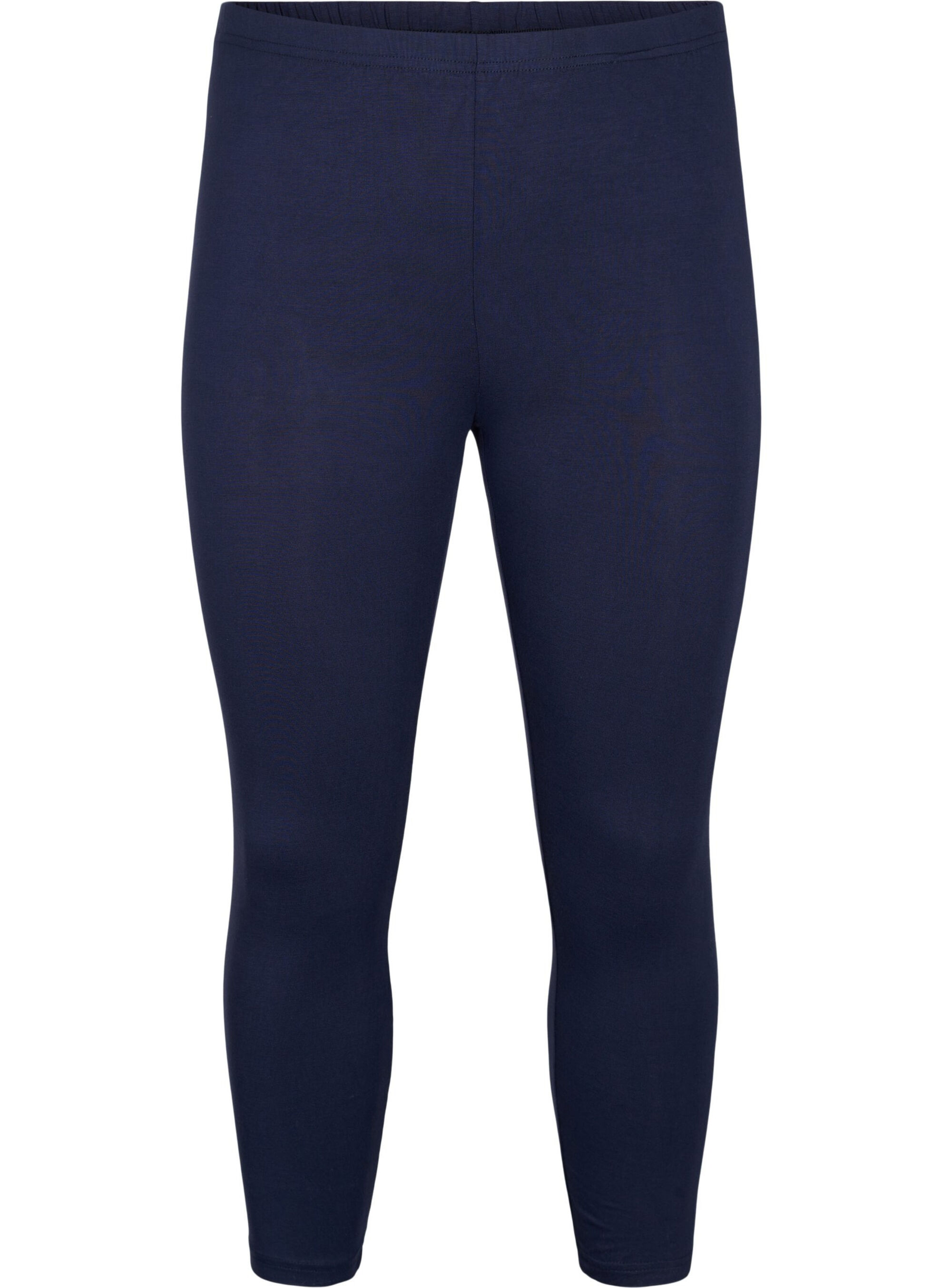 Basis 3/4 leggings i viskose - Blå - Str. 40-64 - Zizzi