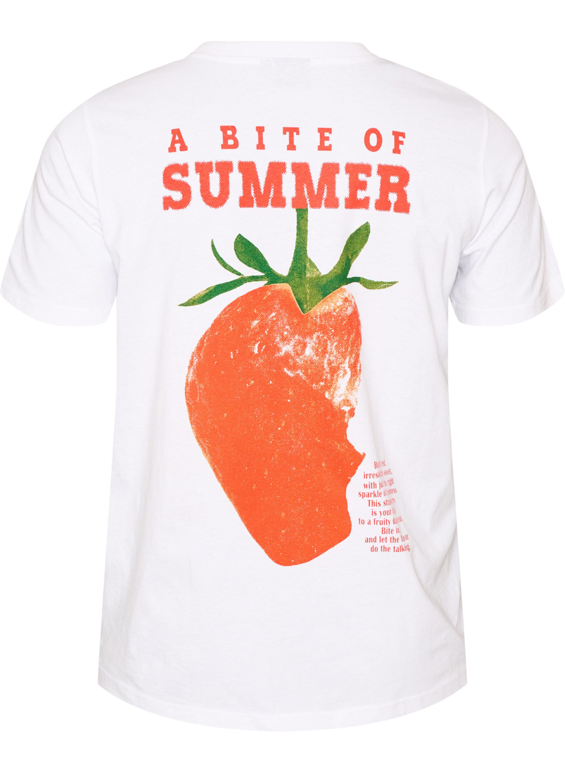 ZizziT-shirt i bomuld med print, Hvid, Packshot image number 1