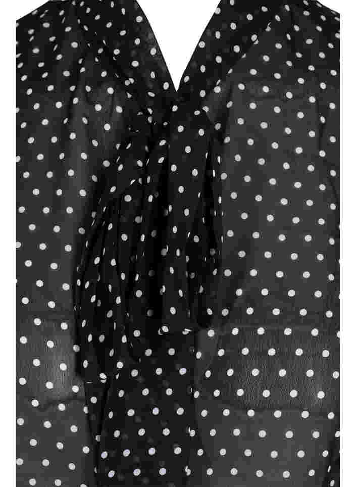 Prikket krave med bindedetalje, Black w. White , Packshot image number 2
