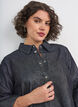 Denimskjorte med glimmertr&aring;d og 3/4-&aelig;rmer, Gr&aring;, Model image number 3