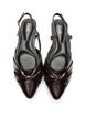 Slingback med sl&oslash;jfedetalje og laklook, Brun, Packshot image number 2