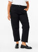 Cropped Vera jeans med straight fit, Black, Model image number 2