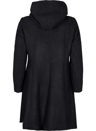 A-formet frakke med hætte, Black, Packshot image number 1