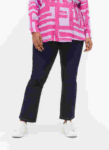 Slim fit Vilma jeans med høj talje, Dk blue rinse, Model image number 4