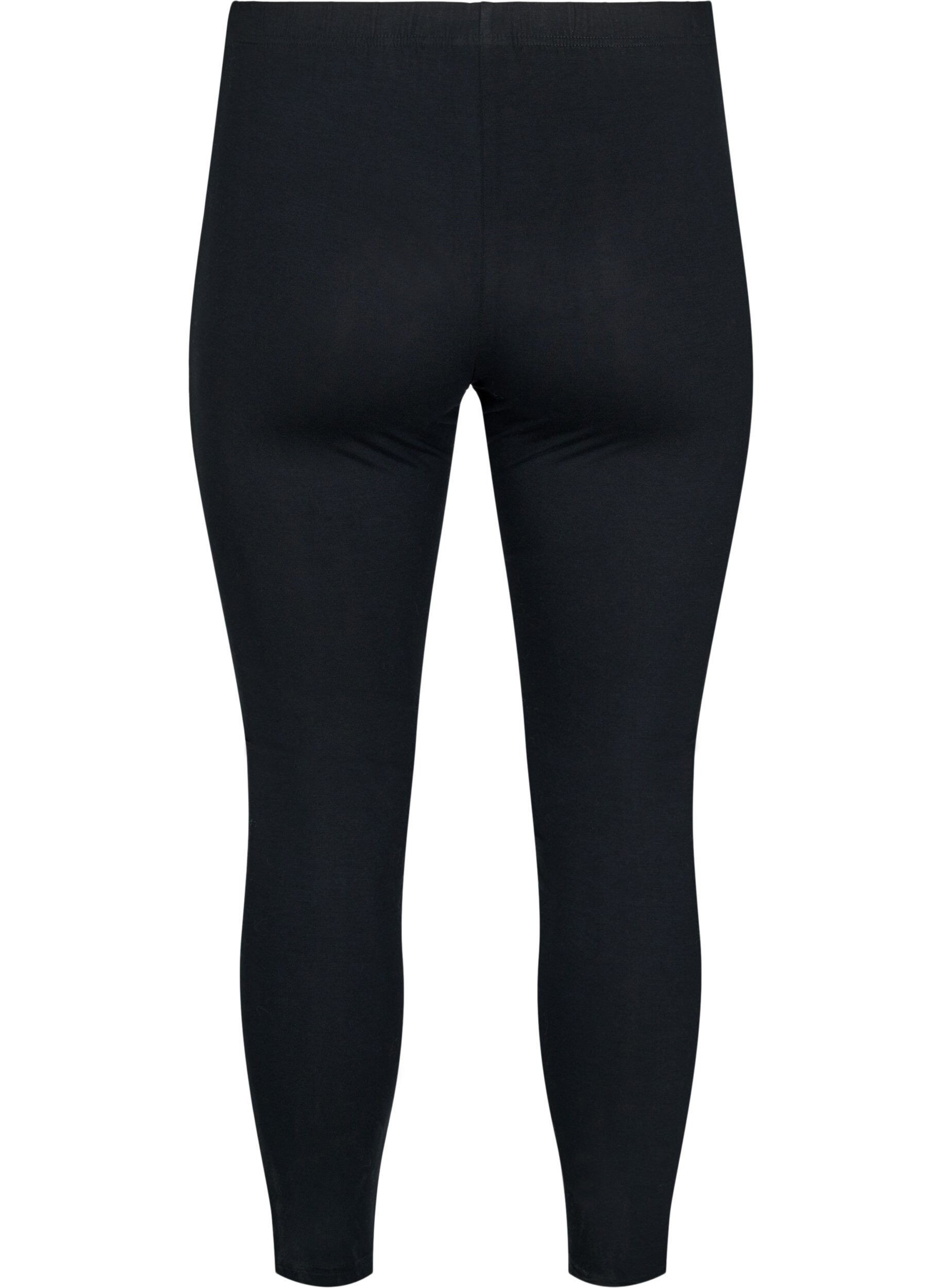 Zizzi Leggings i viskose med leoprint-stribe, Black W. Leo, Packshot image number 1