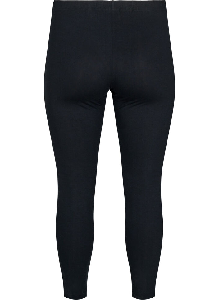Leggings i viskose med leoprint-stribe, Black W. Leo, Packshot image number 1