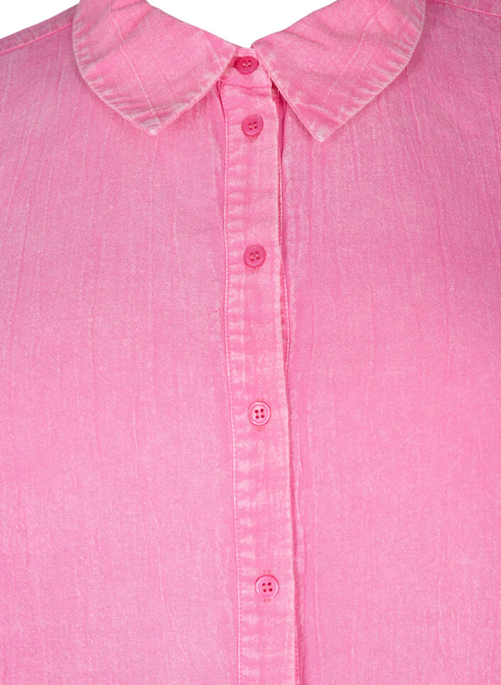 Ensfarvet denimskjorte, Pink Power, Packshot image number 2