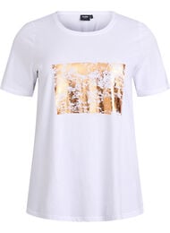 T-shirt med motiv, Hvid