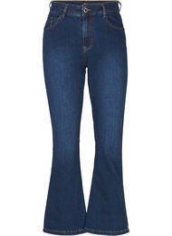 Højtaljet Ellen bootcut jeans, Dark blue denim