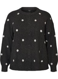 Cardigan med prikket m&oslash;nster, Gr&aring;