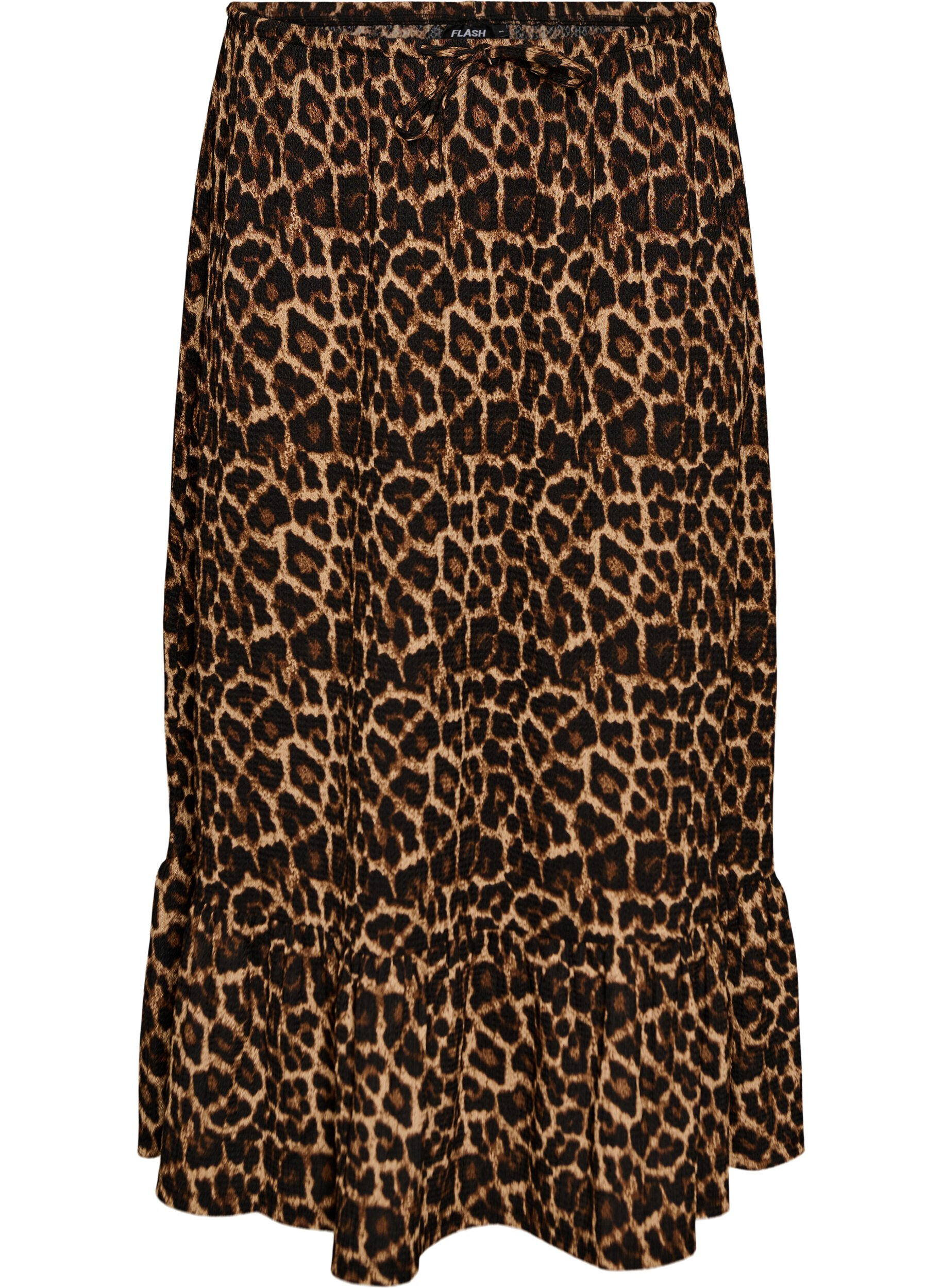 FLASH - Lang nederdel med bindeb&aring;nd og fl&aelig;sekant