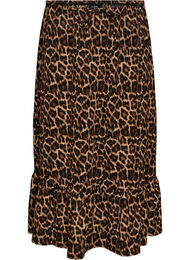 Lang nederdel med bindeb&aring;nd og fl&aelig;sekant, Sort