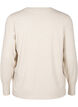 FLASH - Strikbluse med rund hals, Beige, Packshot image number 1