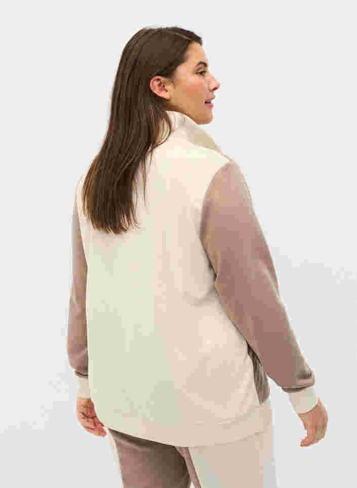 Sweatshirt med colorblock, Timber Wolf/Birch, Model image number 1