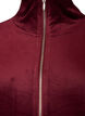 Cardigan i bl&oslash;d velour med lynl&aring;s og h&oslash;j krave, R&oslash;d, Packshot image number 2