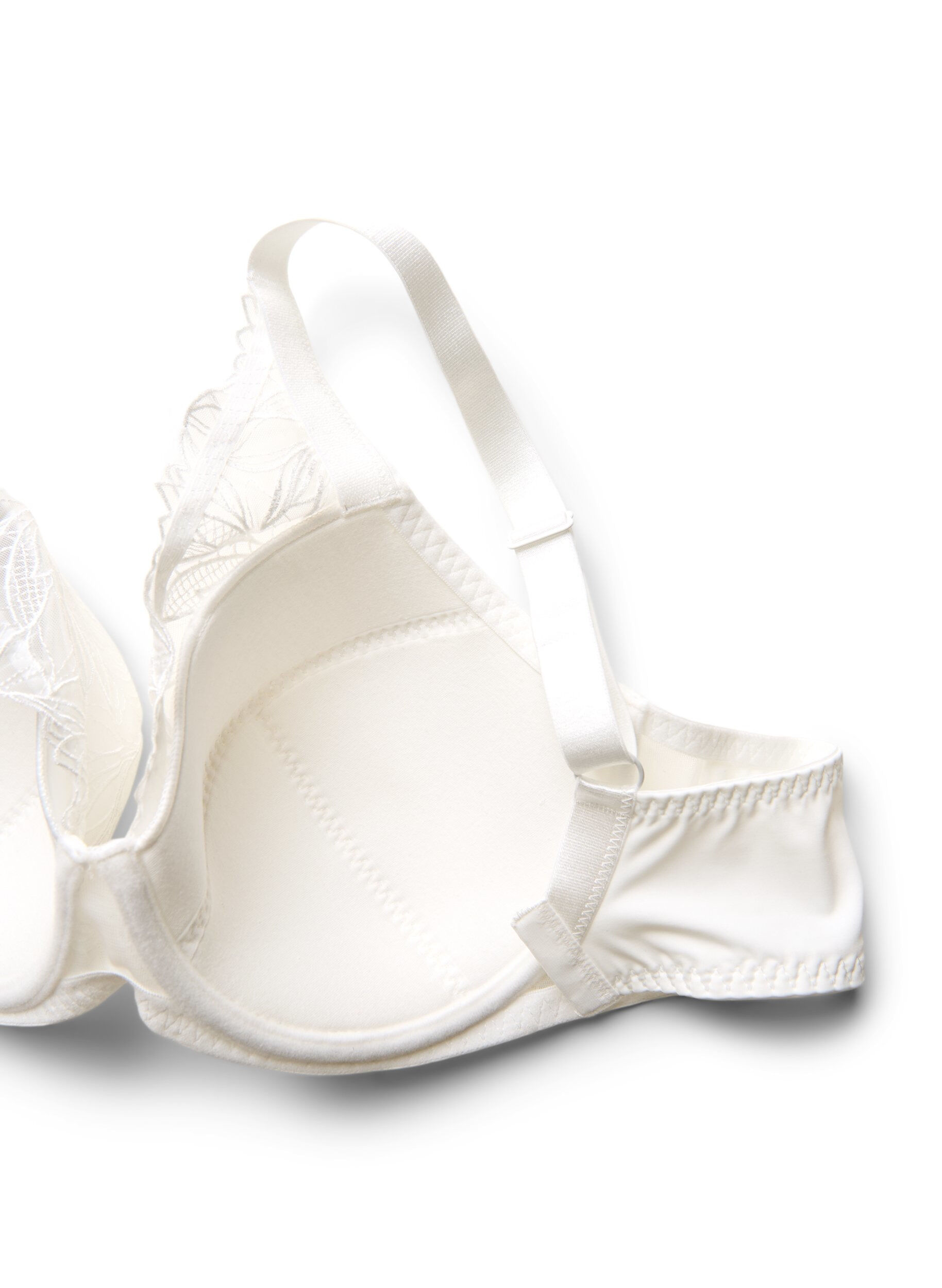 ZizziVatteret blonde bh med b&oslash;jle, Hvid, Packshot image number 3