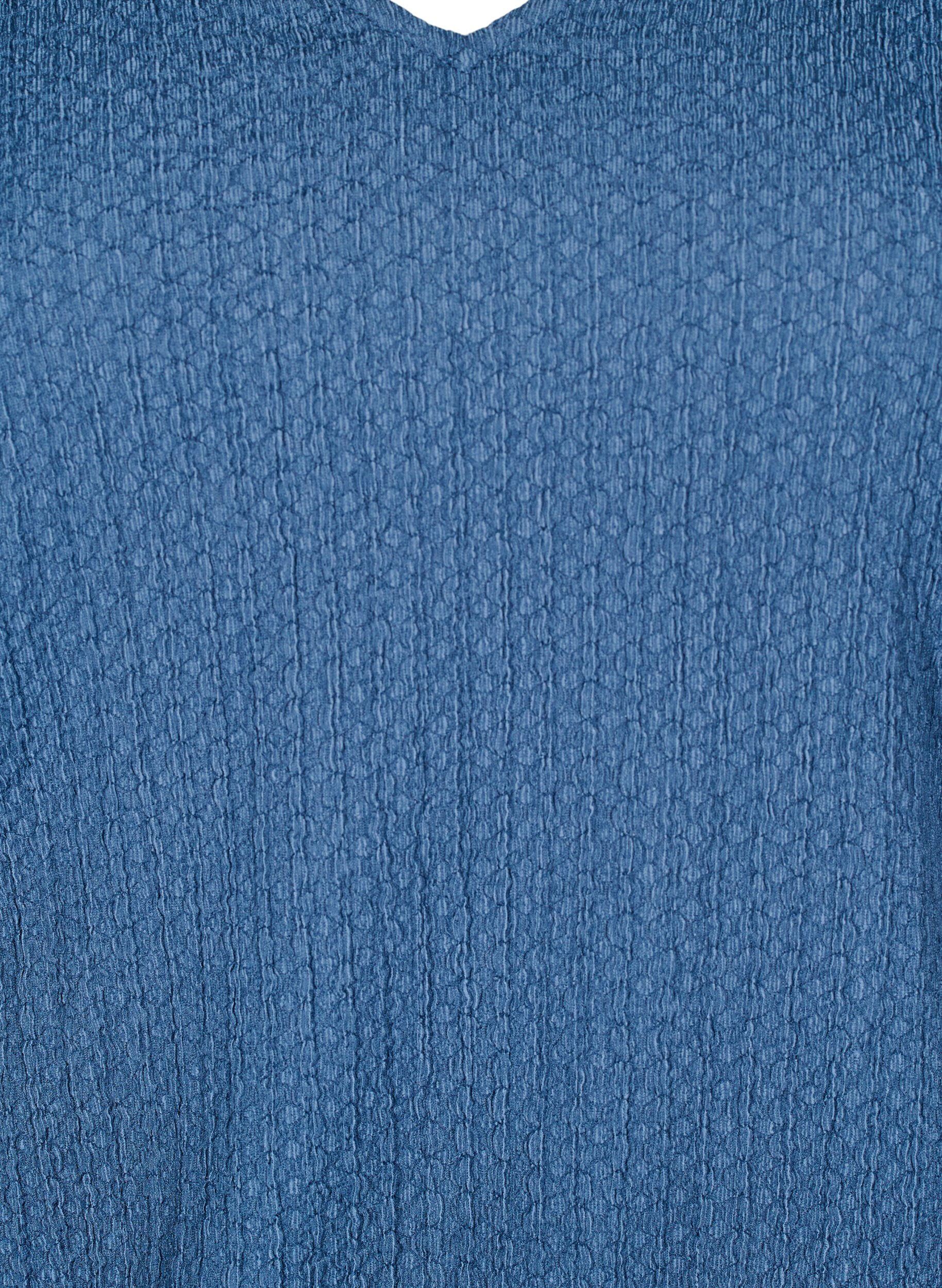 Zizzi FLASH - Bluse med struktur og lange &aelig;rmer, Sargasso Sea, Packshot image number 2