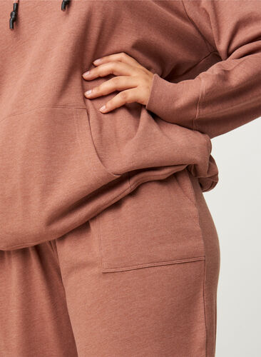 Melerede sweatpants med lommer, Cognac Melange, Model image number 1
