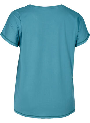 Ensfarvet trænings t-shirt, Storm Blue, Packshot image number 1
