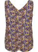 Printet top med v-hals , Bl&aring;, Packshot image number 1