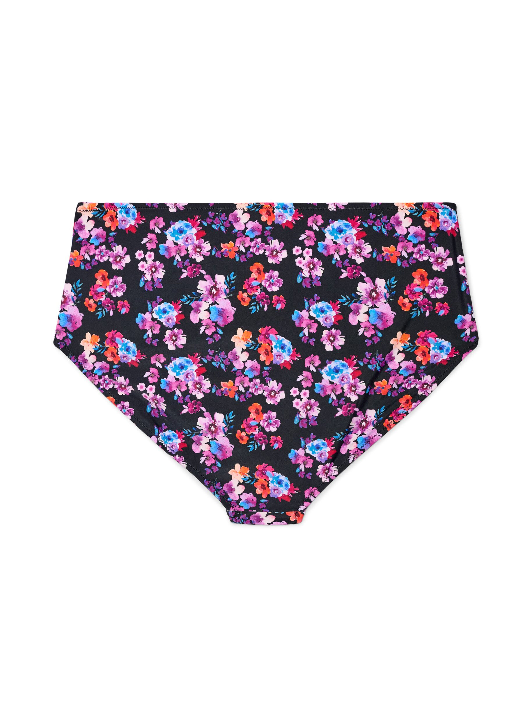 ZizziH&oslash;jtaljet bikinitrusse med m&oslash;nster, Lilla, Packshot image number 1
