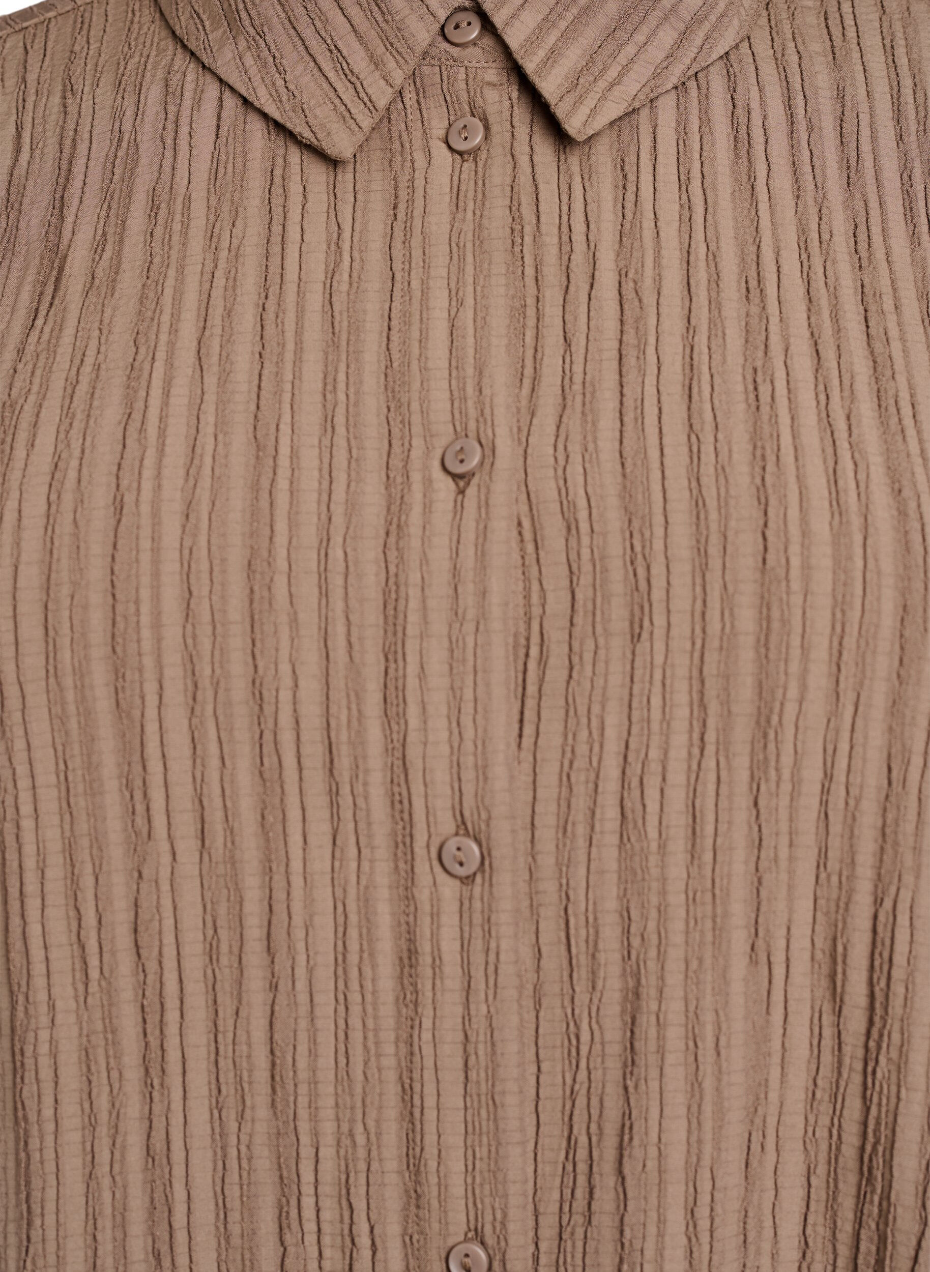 Zizzi FLASH - Skjorte med struktur, Brun, Packshot image number 2