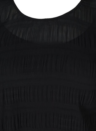 Struktureret tunika med pufærmer, Black, Packshot image number 2