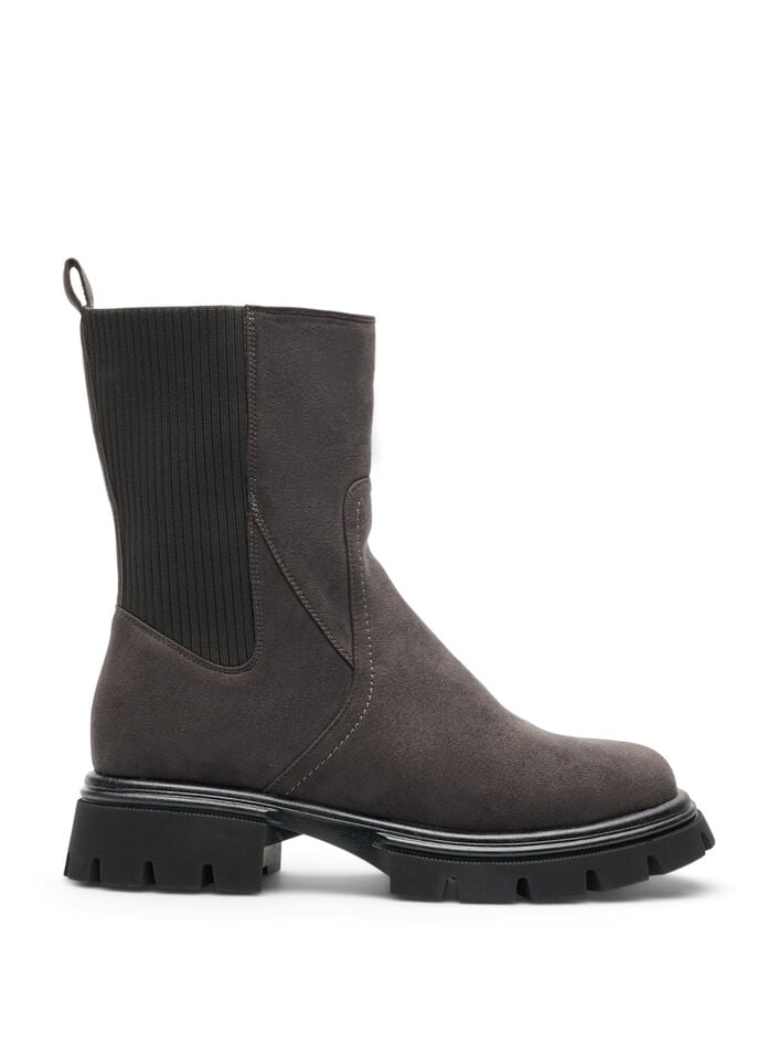 Chunky st&oslash;vle i imiteret ruskind, Brun, Packshot image number 0