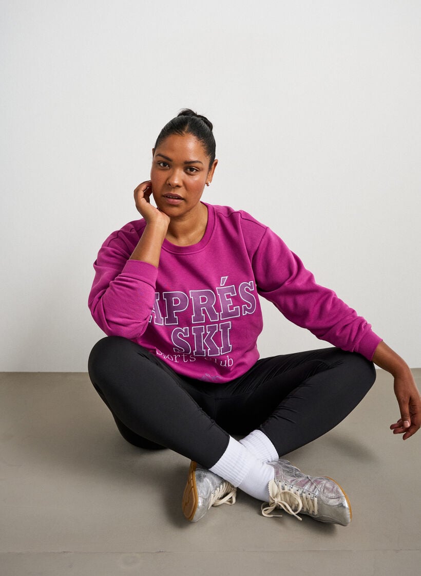 Sweatshirt med tekstprint, Lilla, Model image number 0