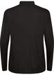 Bluse i viskosejersey med halvh&oslash;j hals, Sort, Packshot image number 1