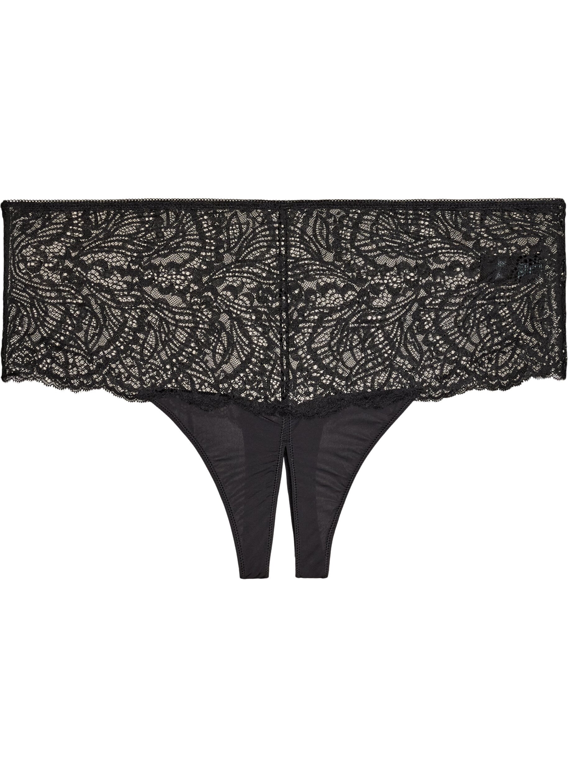 ZizziBundl&oslash;s hipster-string med blonde og h&oslash;j talje, Sort, Packshot image number 0