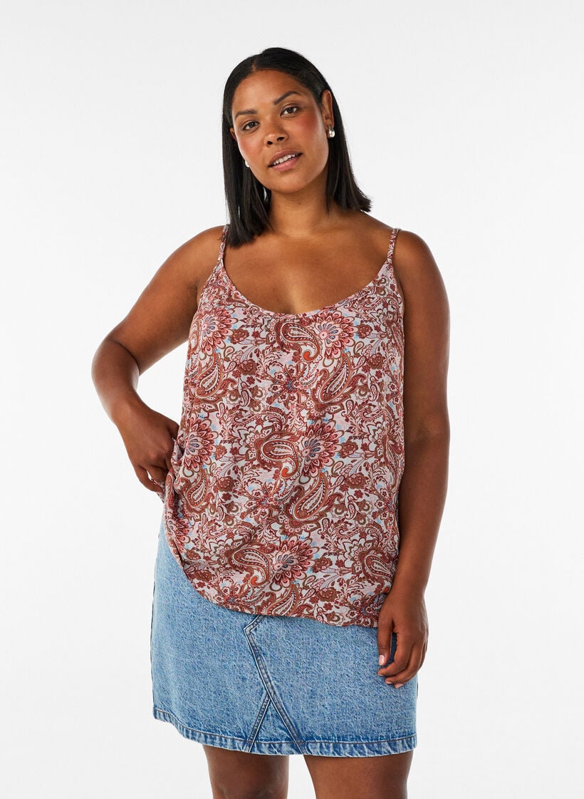 Strop top i viskose, Lyser&oslash;d, Model image number 0