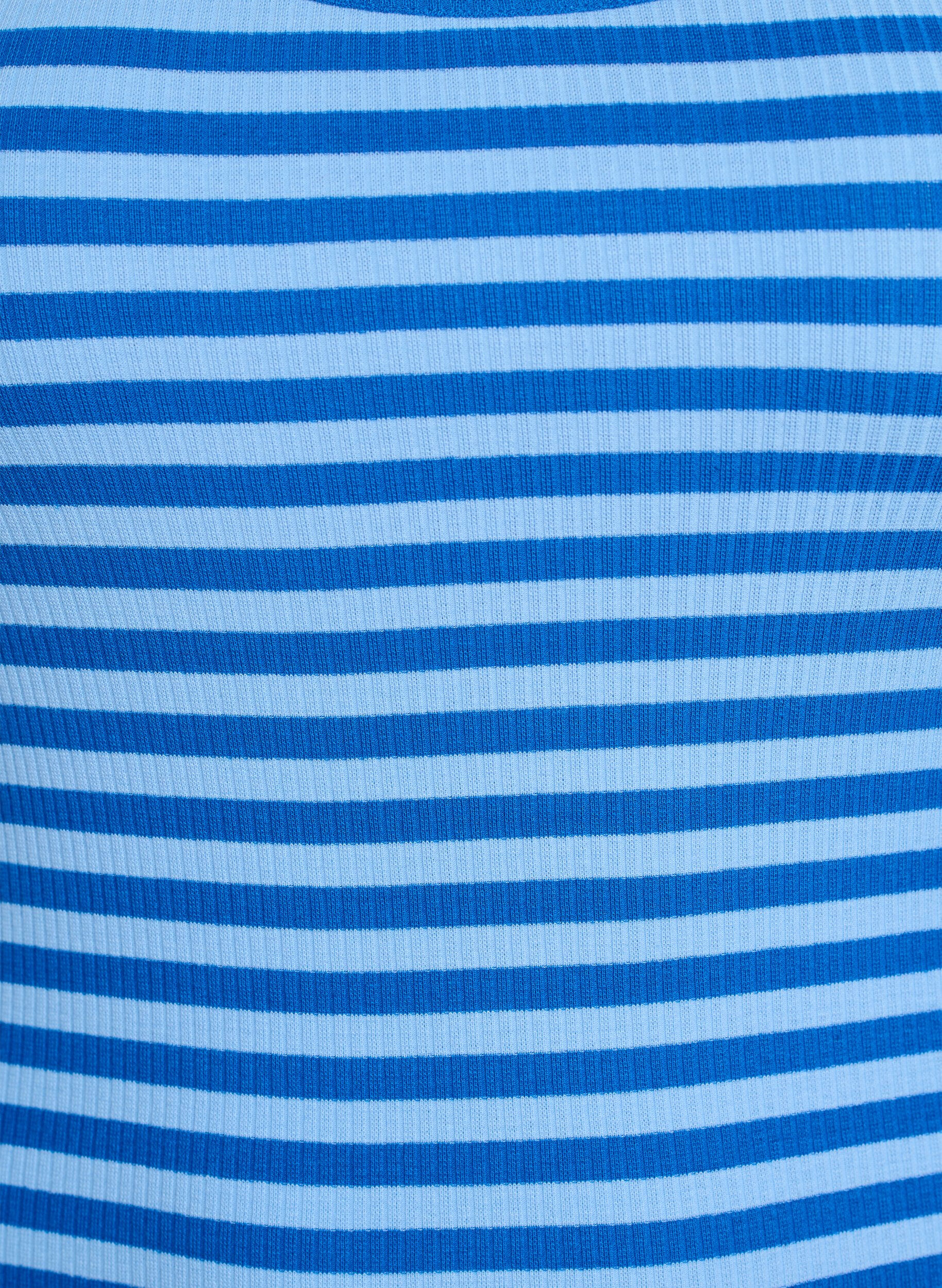 ZizziStribet tanktop med ribstruktur, Bl&aring;, Packshot image number 2
