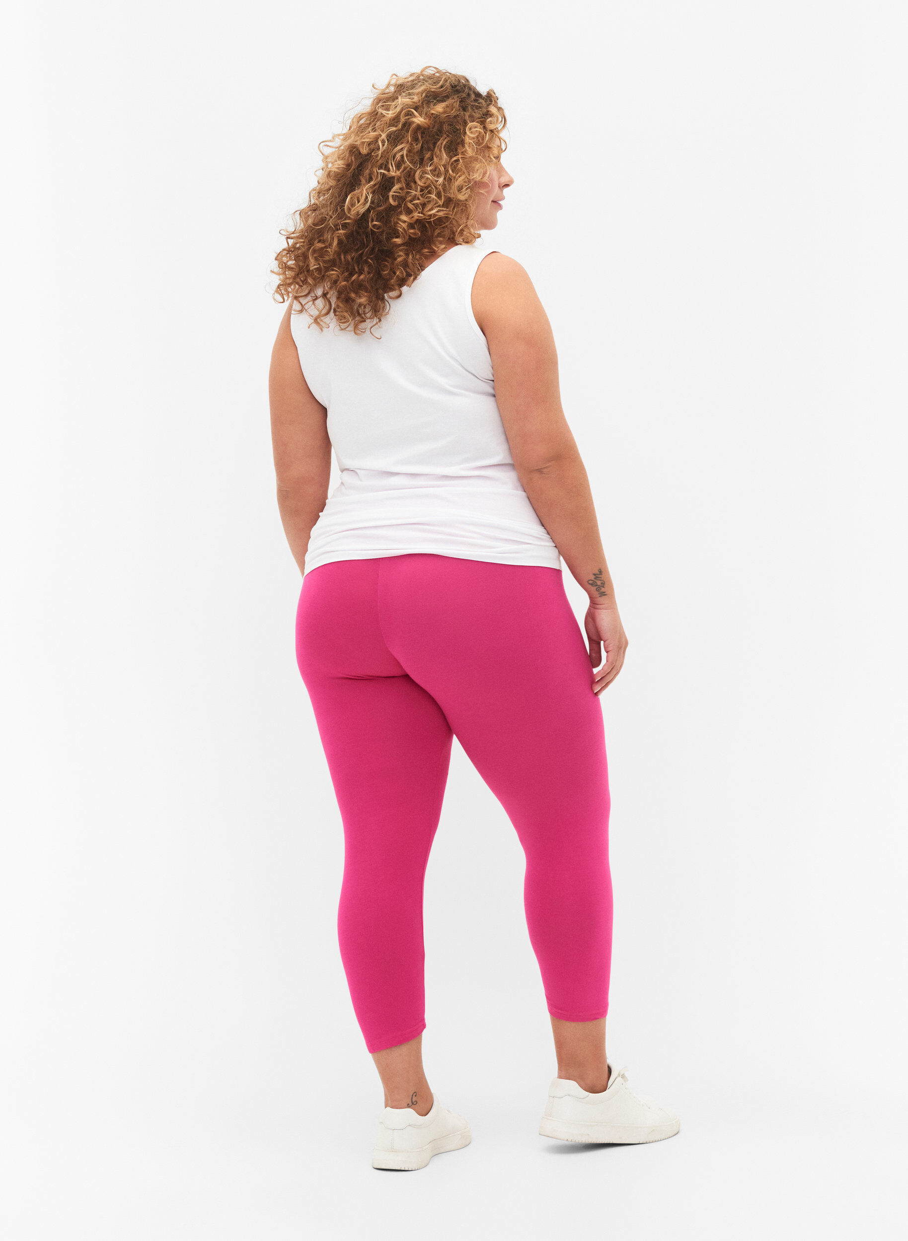 Zizzi Basis 3/4 leggings i viskose, Lyser&oslash;d, Model image number 2