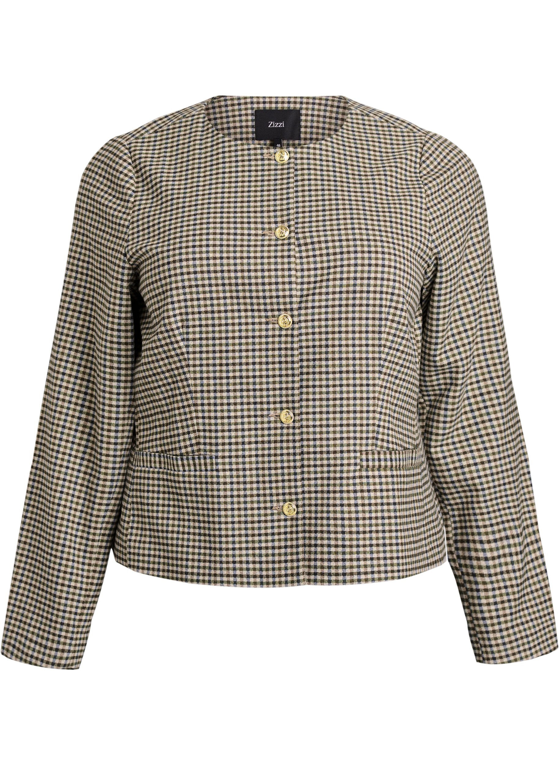 Kort jakke med guldfarvede knapper