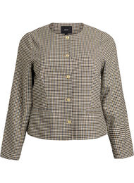 Kort jakke med guldfarvede knapper, Brun