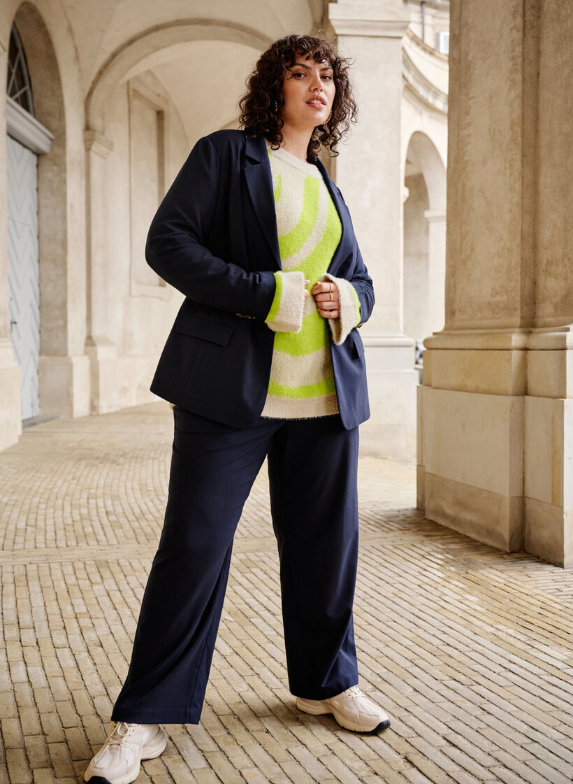 Klassiske bukser med straight fit, Night Sky, Image image number 0