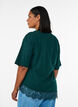 T-shirt med asymmetrisk blondekant, Gr&oslash;n, Model image number 2