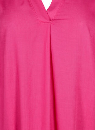 Langærmet kjole i viskose, Fuchsia Purple, Packshot image number 2