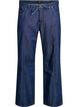 Wide leg jeans med bindebælte og høj talje, Blå, Packshot image number 0