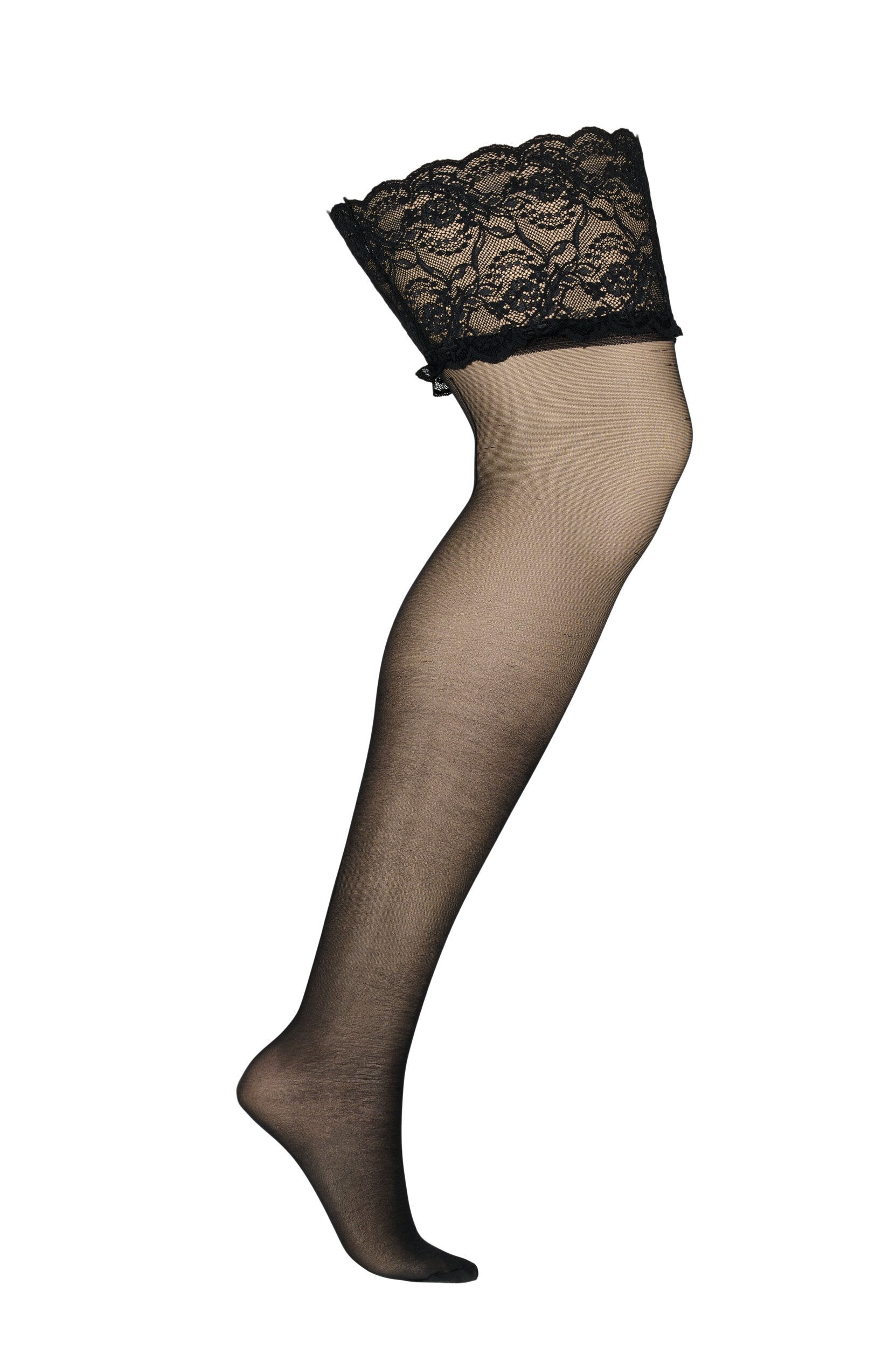 ZizziSelvsiddende str&oslash;mper i 20 denier, Sort, Packshot image number 1